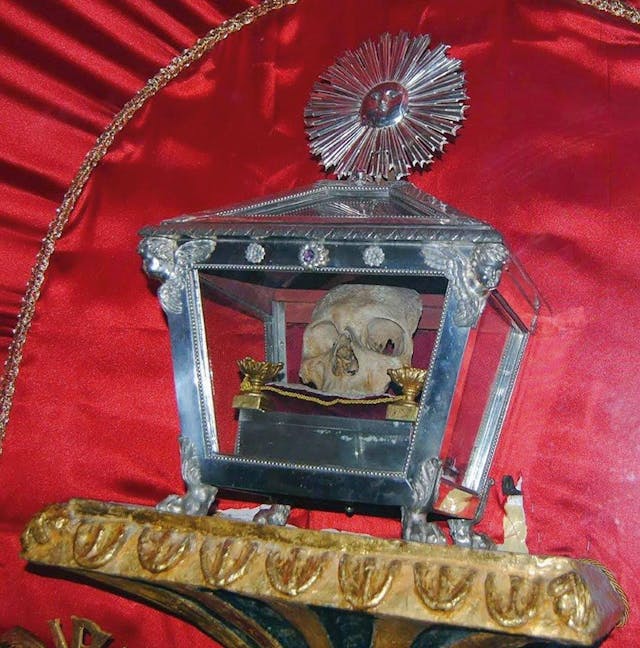 Relíquia do crânio de São Tomás de Aquino