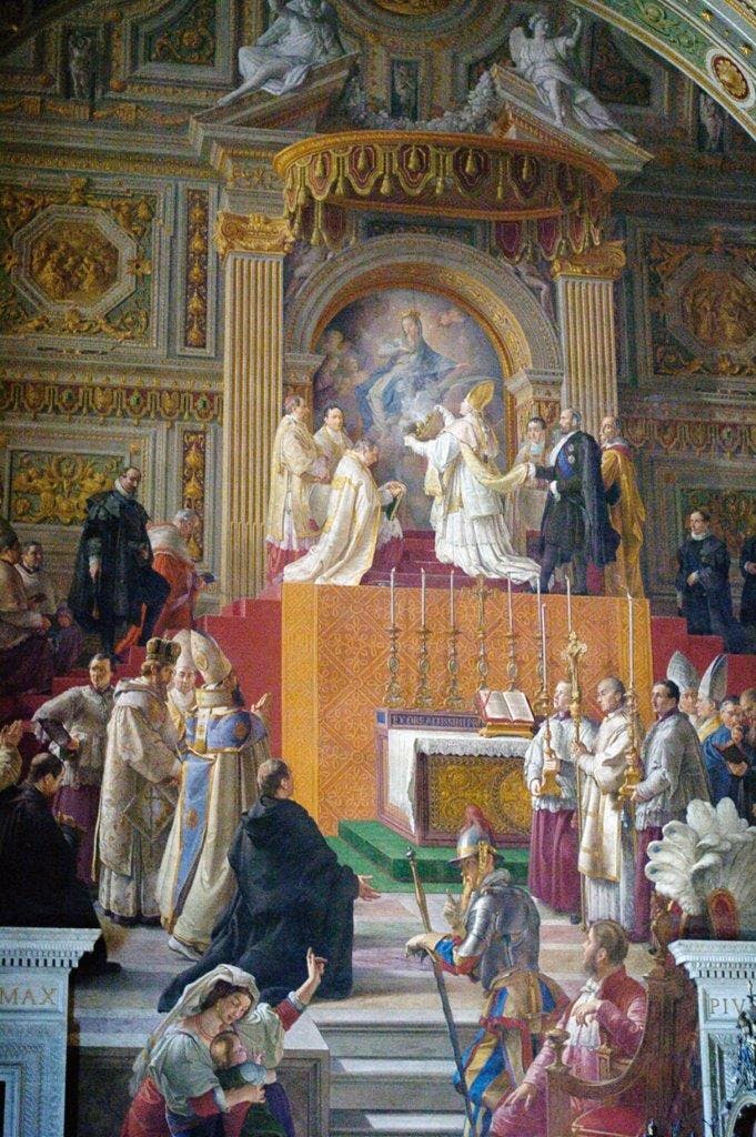 Afresco, no Vaticano, representando Pio IX no momento da proclamação do Dogma da Imaculada Conceição