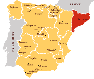Mapa da Catalunha – Espanha