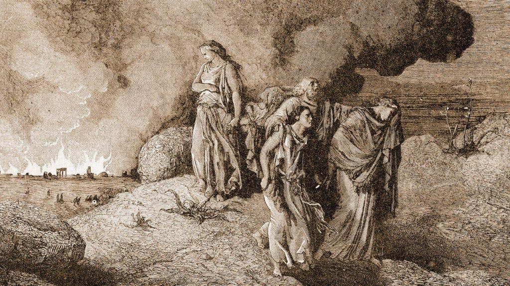 Ilustração de A Destruição de Sodoma e Gomorra, gravura publicada em 1862