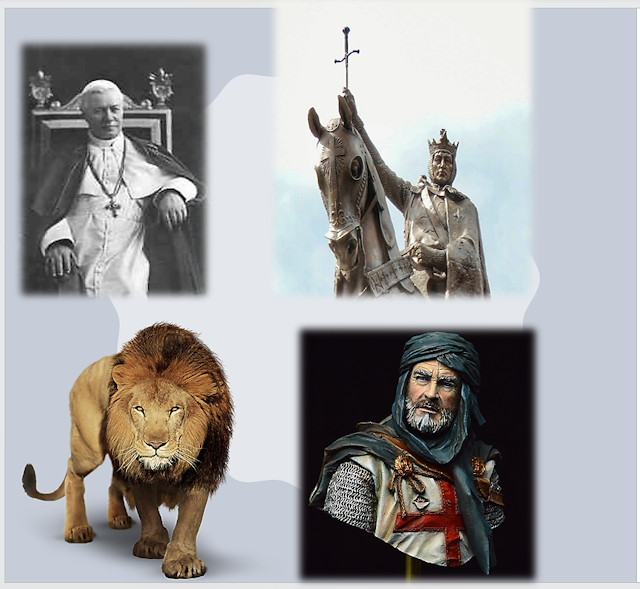 O leão pode lembrar o guerreiro, o Rei perfeito ou o Pontífice perfeito, e assim por diante.