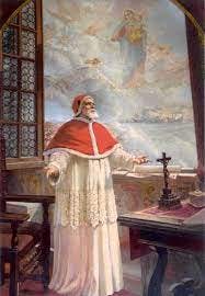 São Pio V vê, milagrosamente desde o Vaticano, a vitória dos Católicos na batalha de Lepanto